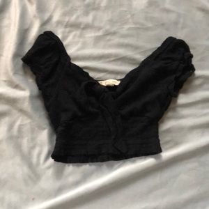 black off the shoulder crop top